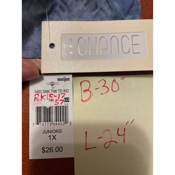 Women's Smokey Tie-Dyed Tank Top - BKK Change Blue 1X - Picture 6 of 7